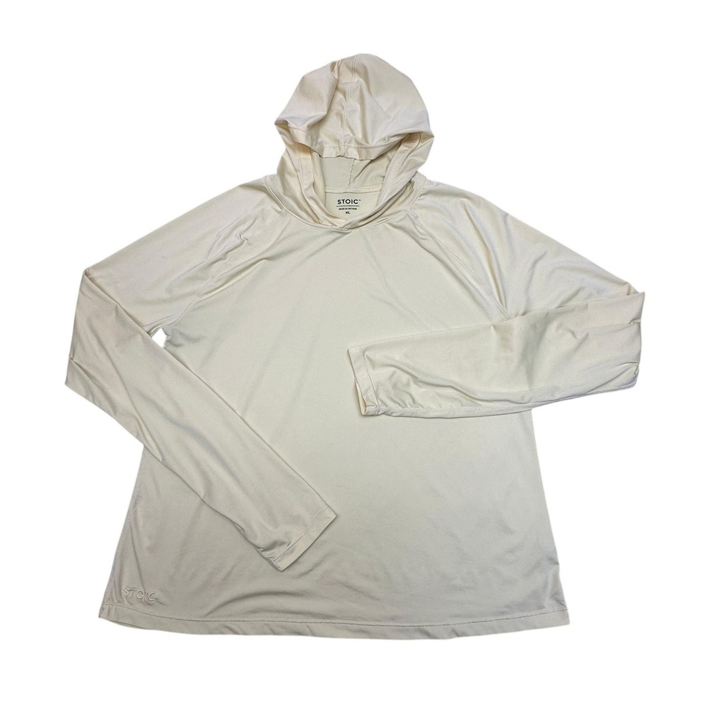 Stoic Shirt Mens XL Yellow Hooded Long Sleeve Lightweight Sun Hiking Performance